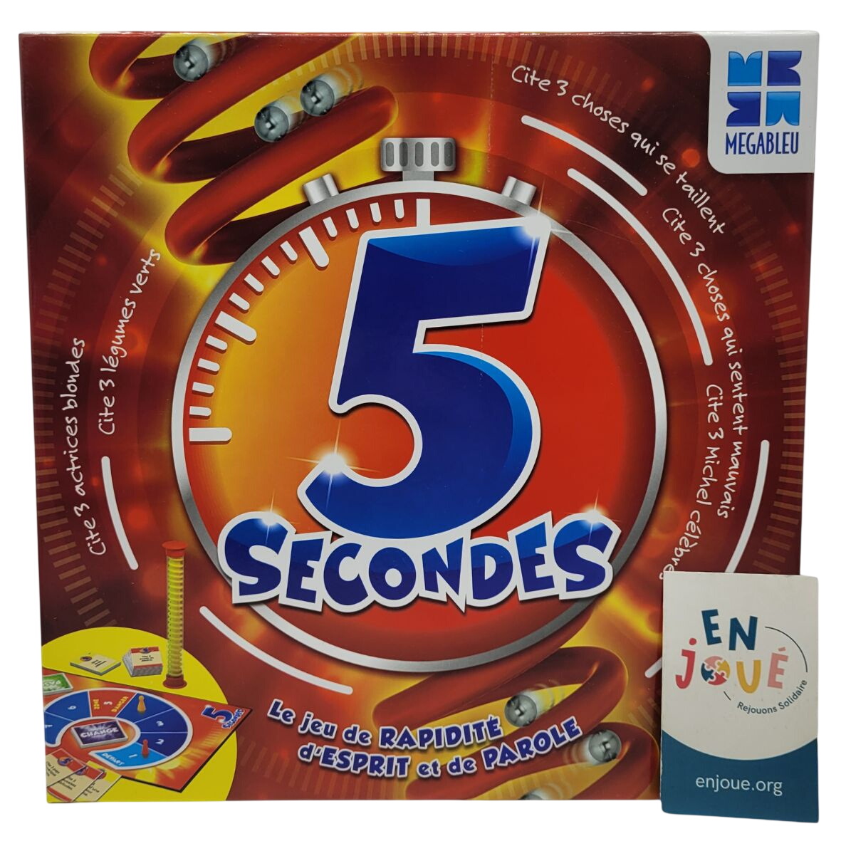 Jeu de Société - 5 Secondes -Jeu de Questions et Réponses -Megableau - À Partir de 8 ans. Bon état -  reconditionné disponible sur Label Emmaüs